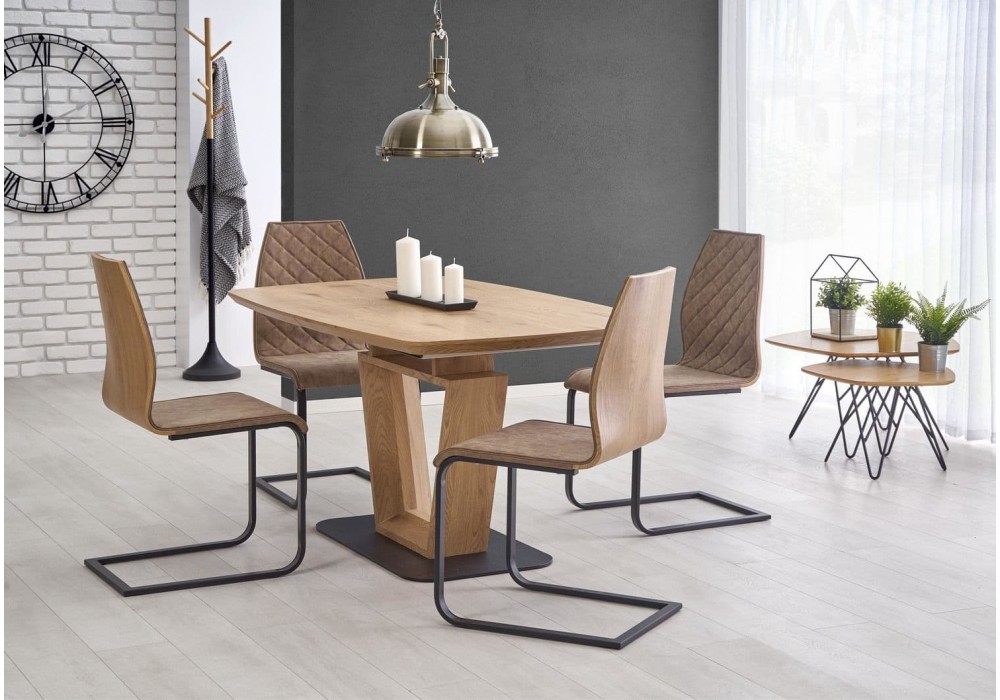 Кухонний стіл розкладний Halmar Blacky 160-220x90 см дуб золотий (V-CH-BLACKY-ST)