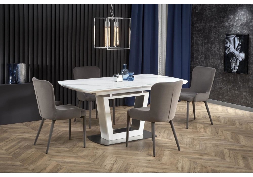 Кухонний стіл розкладний Halmar Blanco 160-200x90 см білий, мармур (V-CH-BLANCO-ST)