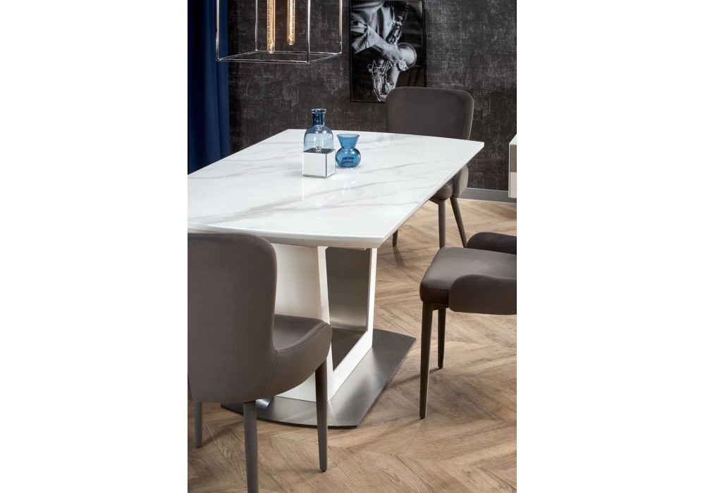 Кухонний стіл розкладний Halmar Blanco 160-200x90 см білий, мармур (V-CH-BLANCO-ST)