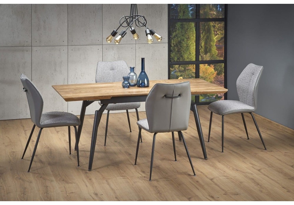 Кухонний стіл розкладний Halmar Cambell 140-180x80 см чорний, дуб натуральний (V-CH-CAMBELL-ST)