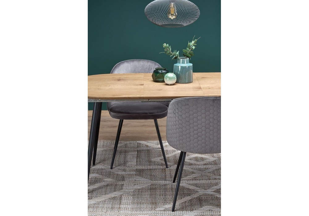 Кухонний стіл розкладний Halmar Colorado 120-160x80 см, чорний, золотий дуб (V-CH-COLORADO-ST)