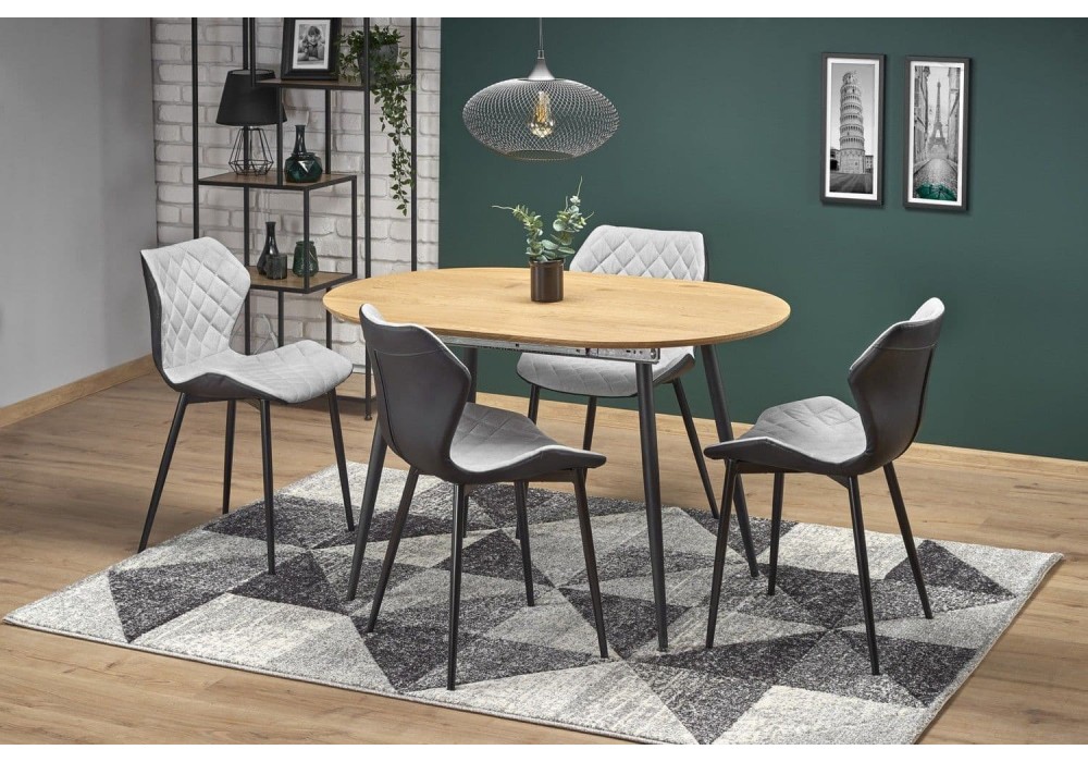 Кухонний стіл розкладний Halmar Colorado 120-160x80 см, чорний, золотий дуб (V-CH-COLORADO-ST)