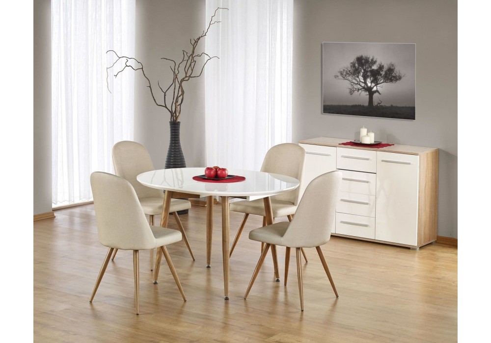 Кухонний стіл розкладний Halmar Edward 120-200x100 см білий, дуб медовий (V-CH-EDWARD-ST-DĄB_MIODOWY)
