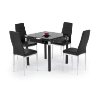 Обідній стіл розкладний Halmar Kent 80-130x80 см чорний (