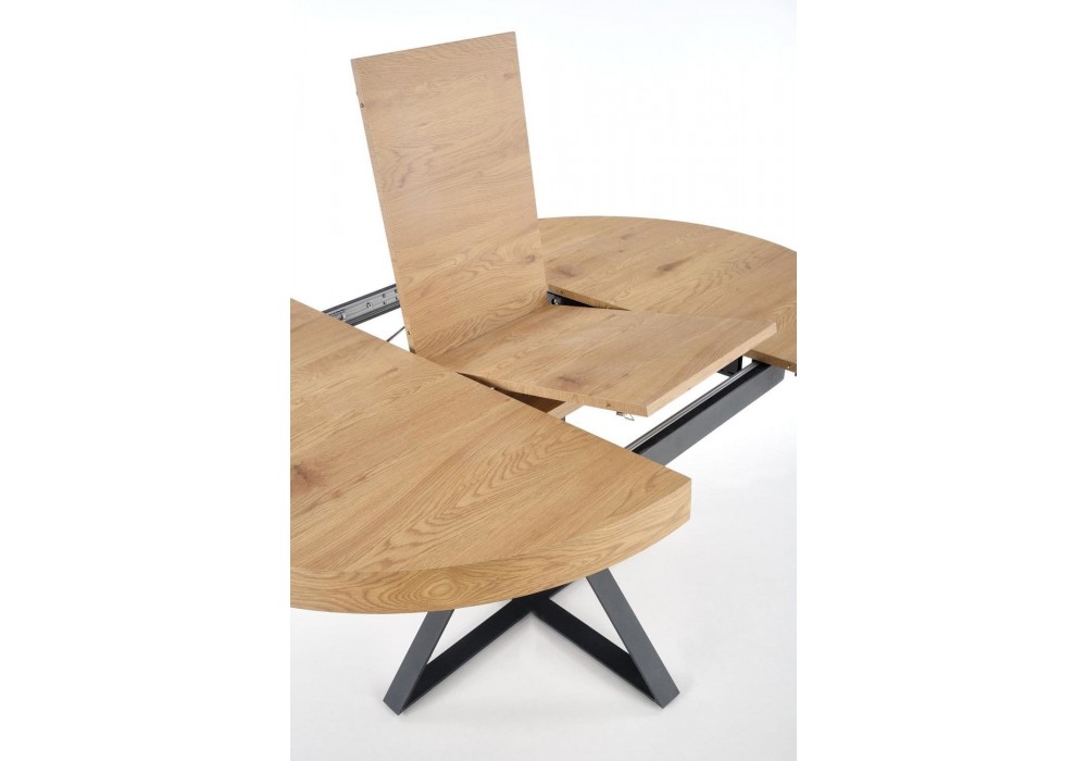 Обідній стіл розкладний Halmar Mercy 120-160x120 см дуб золотий, чорний (V-CH-MERCY-ST)