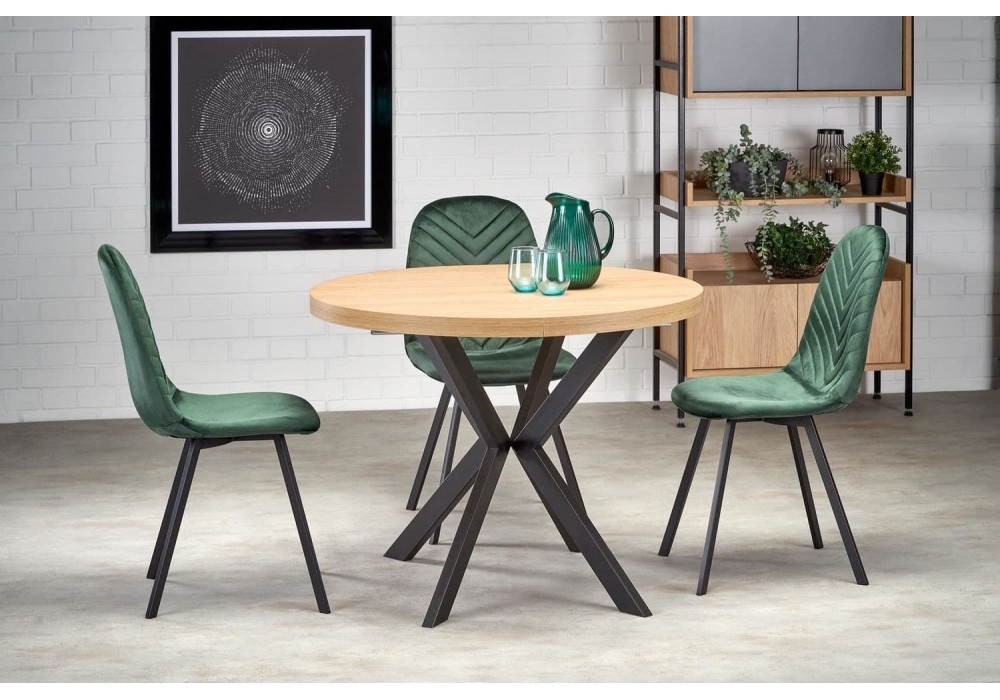 Обідній стіл розкладний Halmar Peroni 100-250x100 см чорний, дуб золотий (V-PL-PERONI-ST)