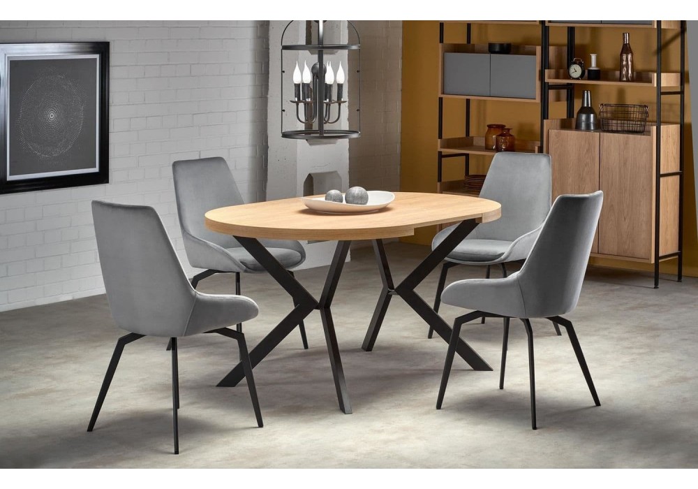 Обідній стіл розкладний Halmar Peroni 100-250x100 см чорний, дуб золотий (V-PL-PERONI-ST)