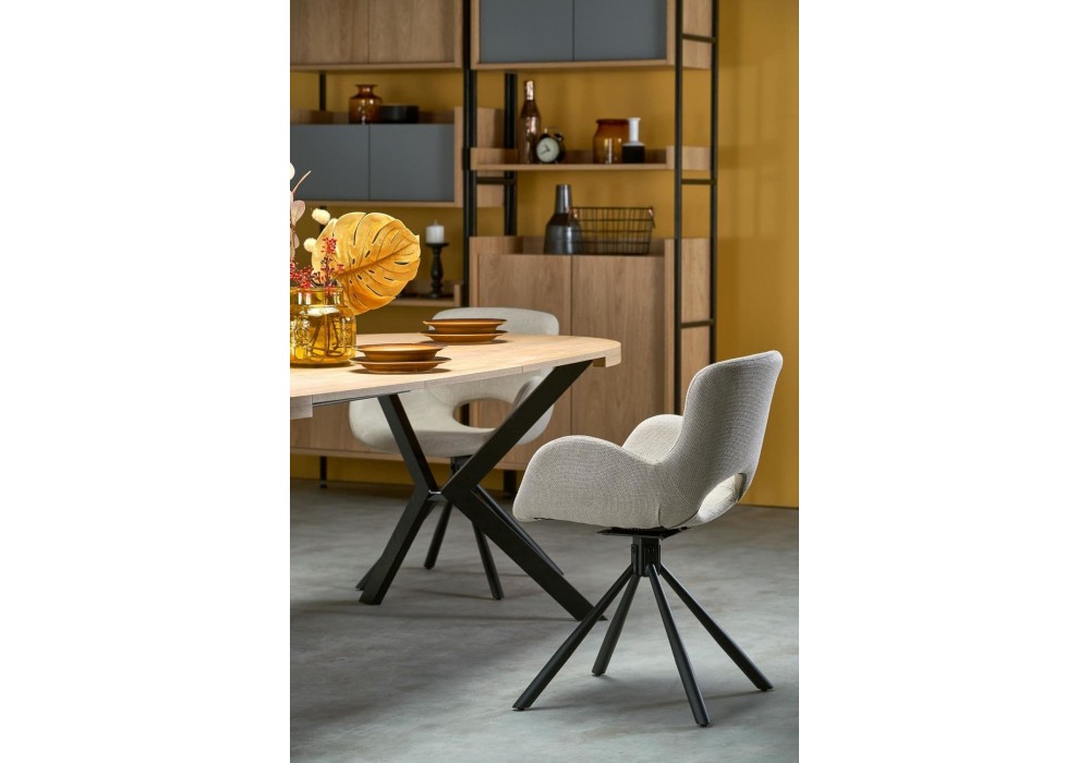 Обідній стіл розкладний Halmar Peroni 100-250x100 см чорний, дуб золотий (V-PL-PERONI-ST)