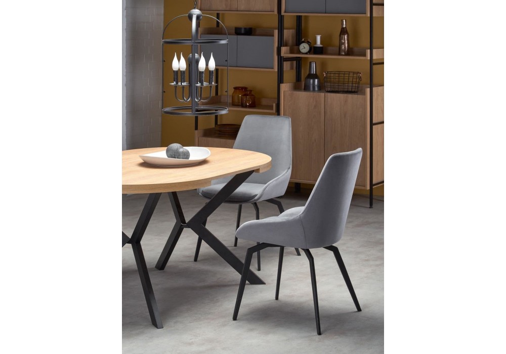 Обідній стіл розкладний Halmar Peroni 100-250x100 см чорний, дуб золотий (V-PL-PERONI-ST)
