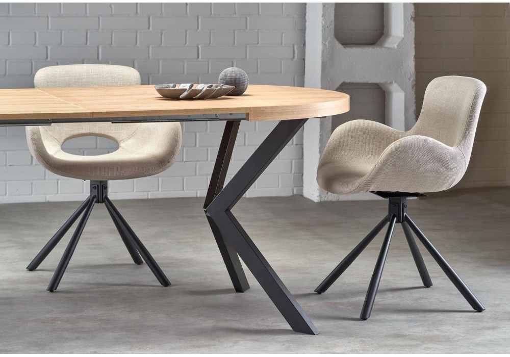 Обідній стіл розкладний Halmar Peroni 100-250x100 см чорний, дуб золотий (V-PL-PERONI-ST)