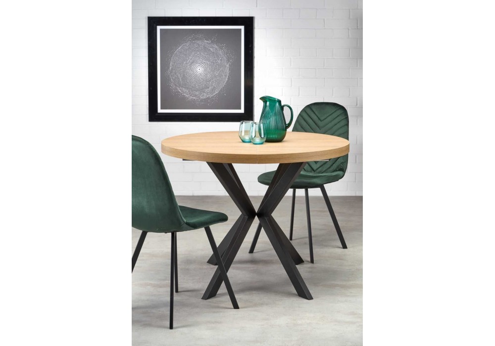 Обідній стіл розкладний Halmar Peroni 100-250x100 см чорний, дуб золотий (V-PL-PERONI-ST)