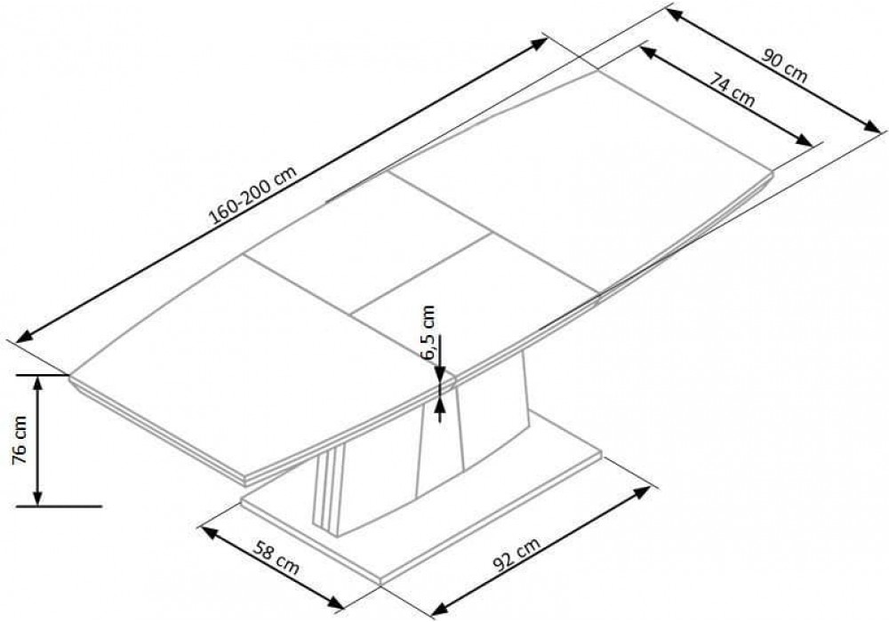 Обідній стіл розкладний Halmar Rafaello 160-220x90 см дуб сонома (V-CH-RAFAELLO-ST)