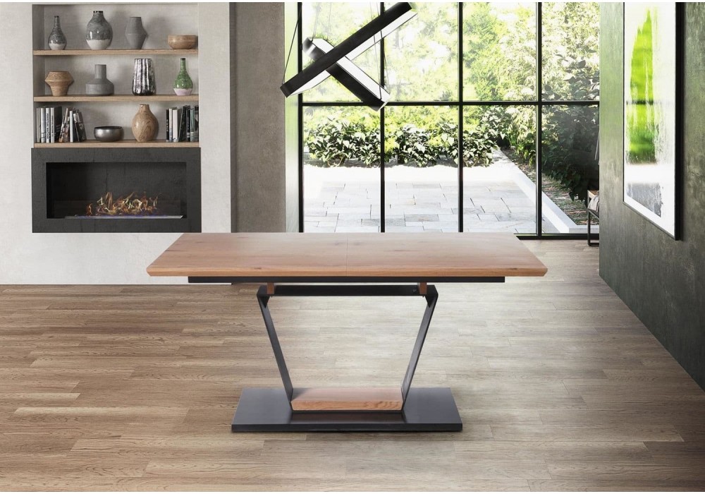 Обідній стіл розкладний Halmar Urbano 160-220x90 см дуб золотий, чорний (V-CH-URBANO-ST)