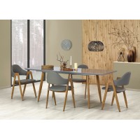 Кухонний стіл Halmar Ruten 160-200x90 см дуб медовий, сір