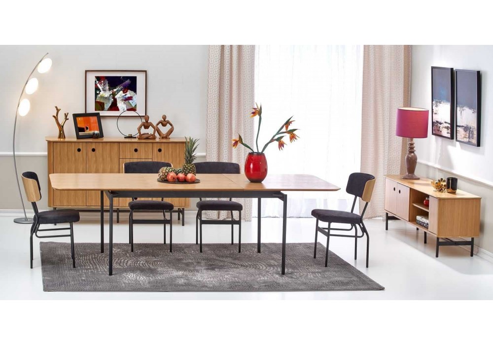Кухонний стіл Halmar Smart 170-250x100 см дуб натуральний, чорний (V-PL-SMART-ST)