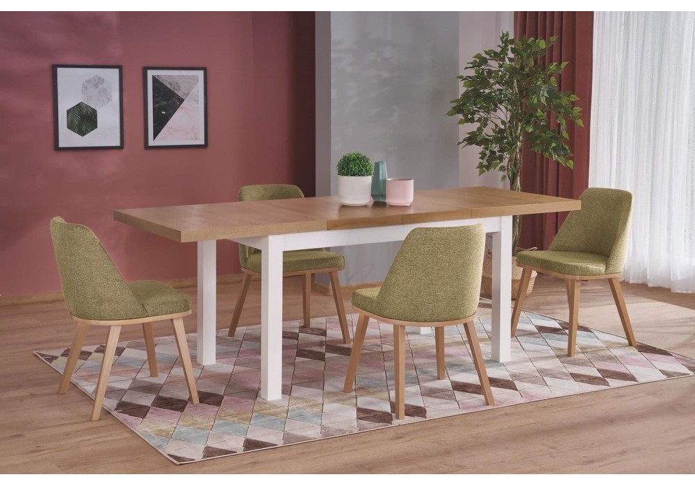 Кухонний стіл Halmar Tiago 2 140-220x80 см білий, дуб рів'єра (V-PL-TIAGO_2-ST-RIVIERA/BIAŁY)