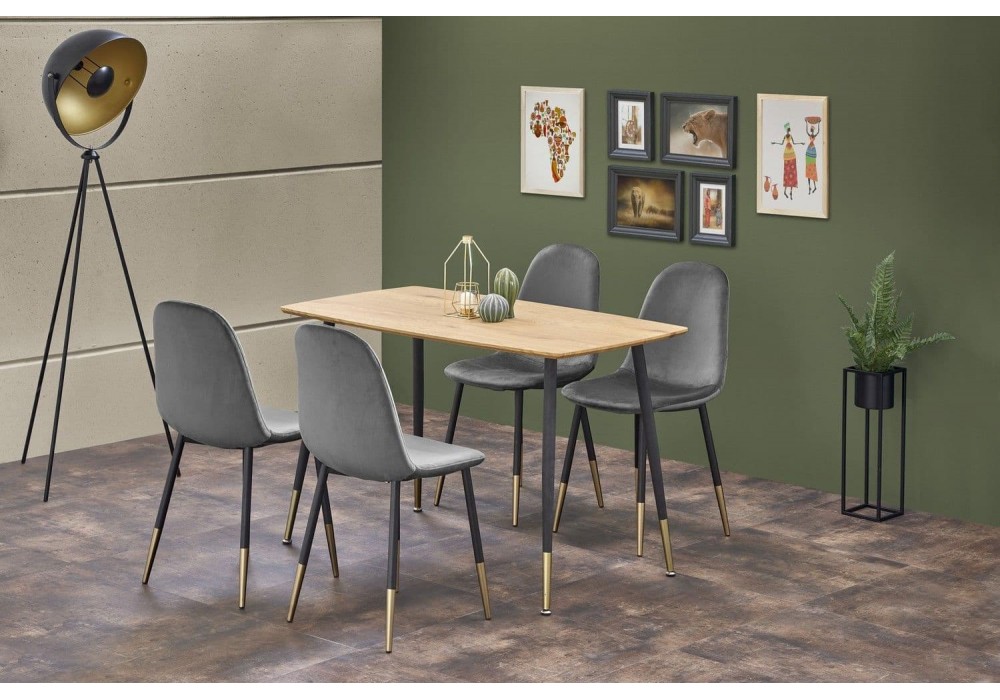 Кухонний стіл Halmar Tripolis 120x70 см чорний, дуб золотистий (V-CH-TRIPOLIS-ST)