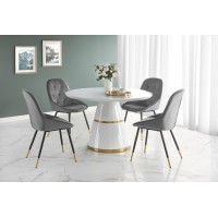 Кухонний стіл Halmar Vegas 120x120 см білий, золотий (V-C
