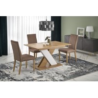 Кухонний стіл Halmar Xarelto 130-175x85 см дуб крафт, біл