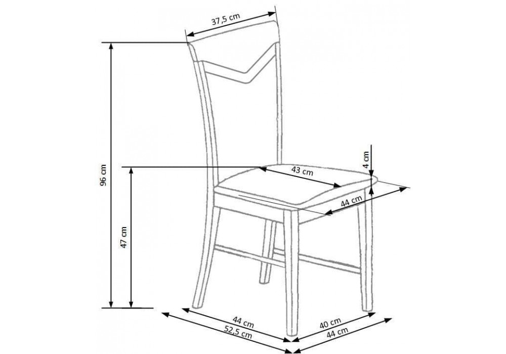 Стілець кухонний Halmar Citrone коричневий, виготовлений з вільхи (V-PL-N-CITRONE-OLCHA-MESH6)