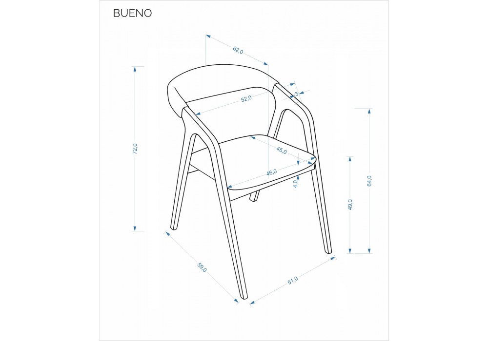 Стілець кухонний Halmar BUENO натуральний, сірий (V-PL-BUENO-KR-NATURALNY/PUENTE80)