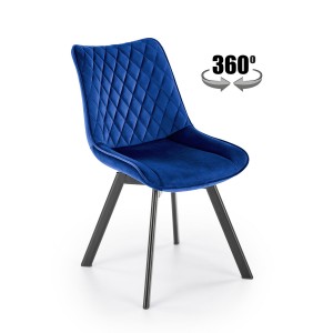 Стілець кухонний Halmar K520 чорний, синій (V-CH-K/520-KR