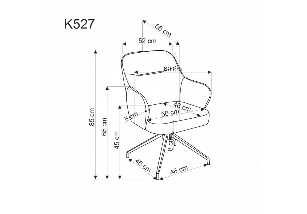Стілець кухонний Halmar K527 чорний, сірий (V-CH-K/527-KR-POPIELATY)
