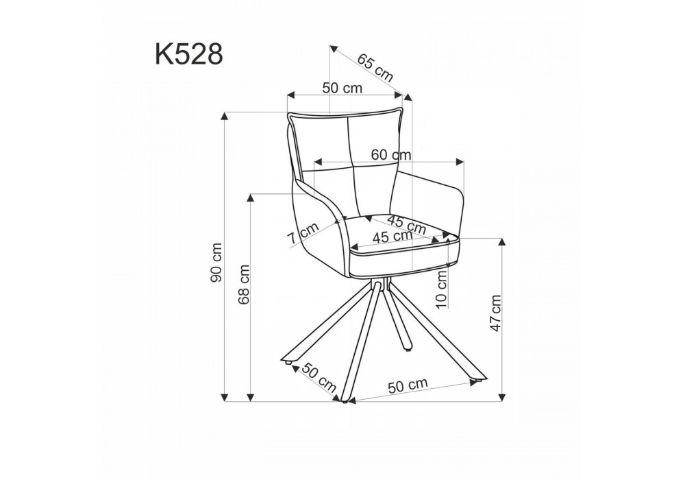 Стілець кухонний Halmar K528 чорний, сірий (V-CH-K/528-KR-POPIELATY)