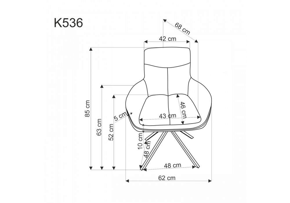 Стілець кухонний Halmar K536 чорний, сірий (V-CH-K/536-KR-POPIELATY)