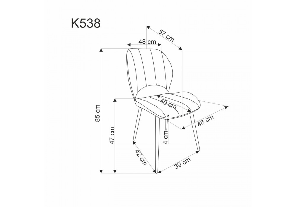 Стілець кухонний Halmar K538 чорний, сірий (V-CH-K/538-KR-POPIELATY)