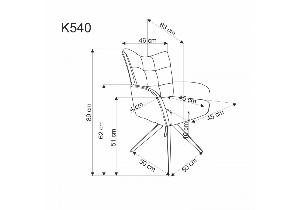 Стілець кухонний Halmar K540 чорний, сірий (V-CH-K/540-KR-POPIELATY)