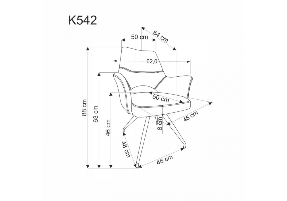 Стілець кухонний Halmar K542 чорний, бежевий (V-CH-K/542-KR-BEŻOWY)