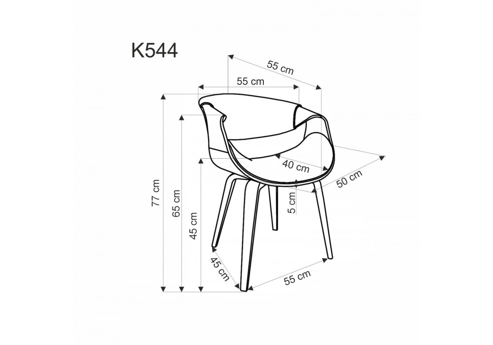 Стілець кухонний Halmar K544 горіх, сірий (V-CH-K/544-KR-POPIELATY)