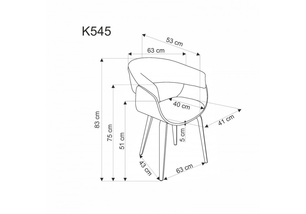 Стілець кухонний Halmar K545 натуральний, бежевий (V-CH-K/545-KR-BEŻOWY/NATURALNY)