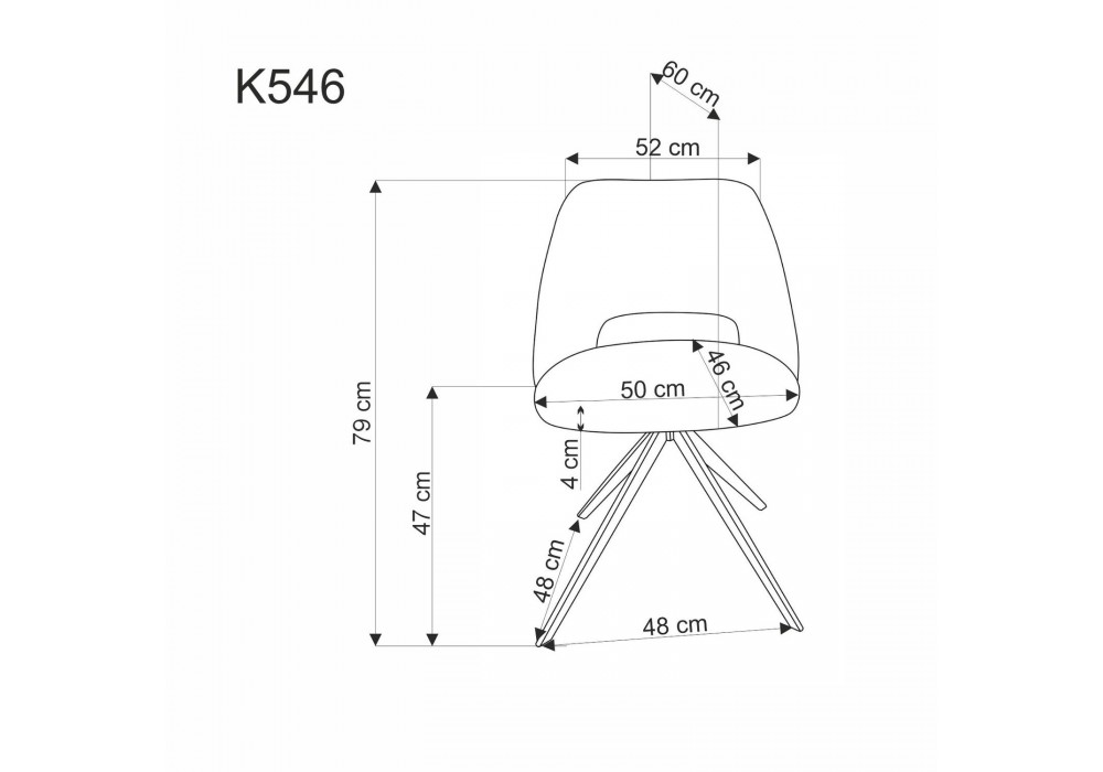 Стілець кухонний Halmar K546 чорний, сірий (V-CH-K/546-KR-POPIELATY)