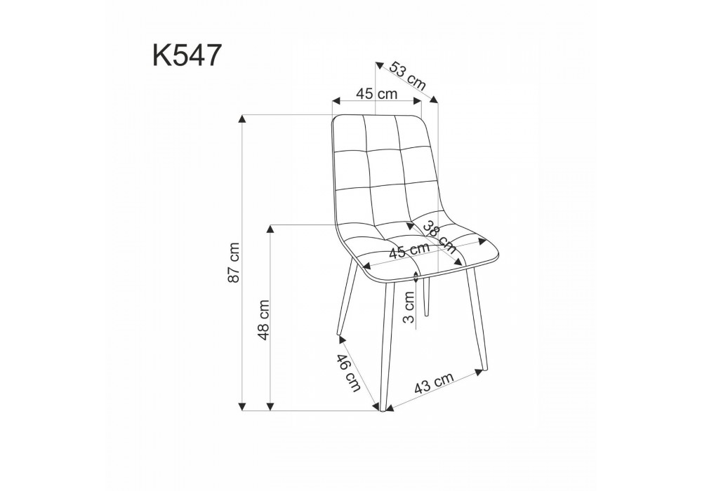 Стілець кухонний Halmar K547 чорний (V-CH-K/547-KR-CZARNY)