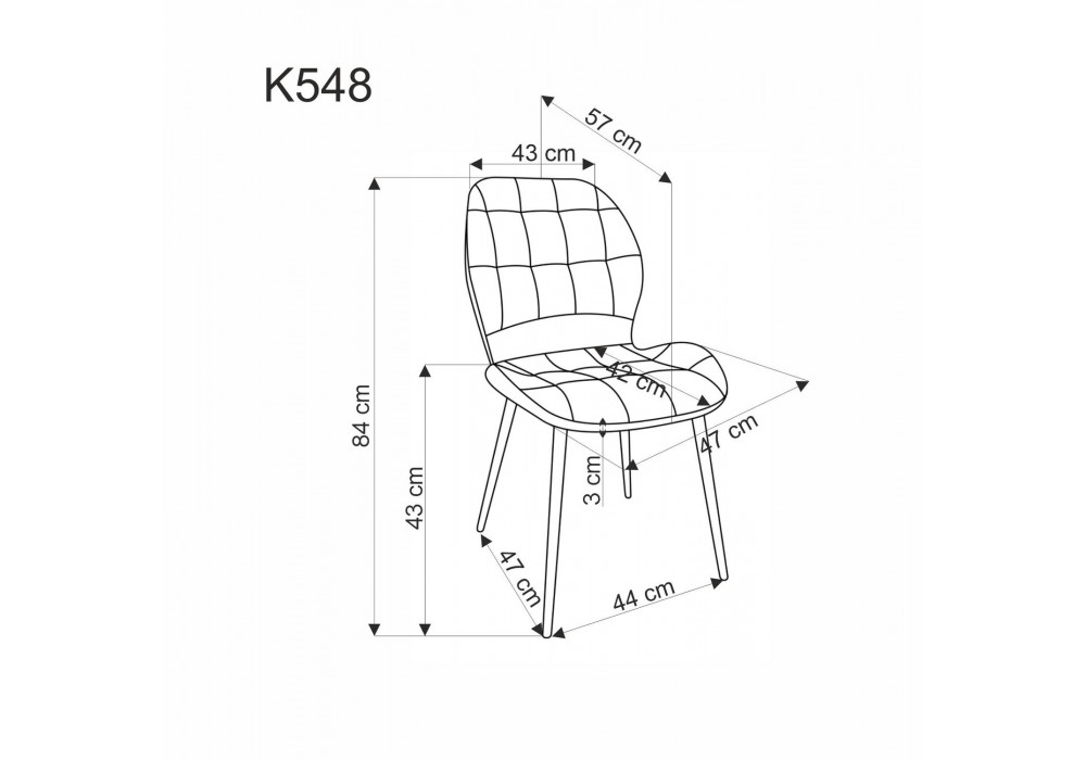 Стілець кухонний Halmar K548 чорний, бежевий (V-CH-K/548-KR-BEŻOWY)