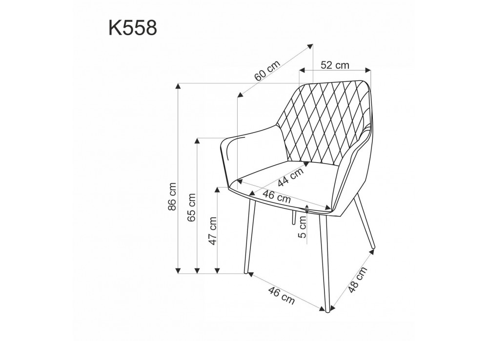 Стілець кухонний Halmar K558 чорний (V-CH-K/558-KR-CZARNY)
