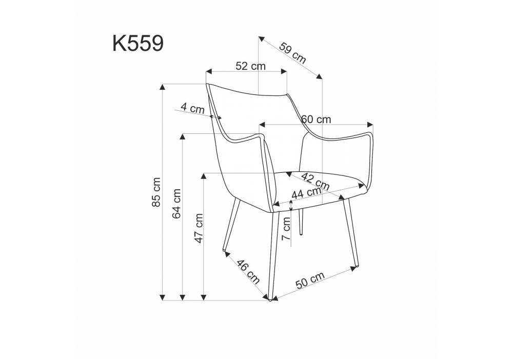 Стілець кухонний Halmar K559 чорний, сірий (V-CH-K/559-KR-POPIELATY)