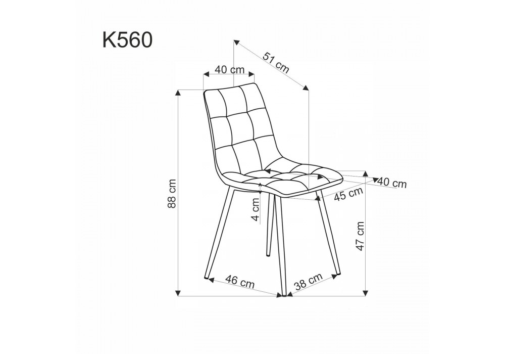 Стілець кухонний Halmar K560 чорний, оливковий (V-CH-K/560-KR-OLIWKOWY)
