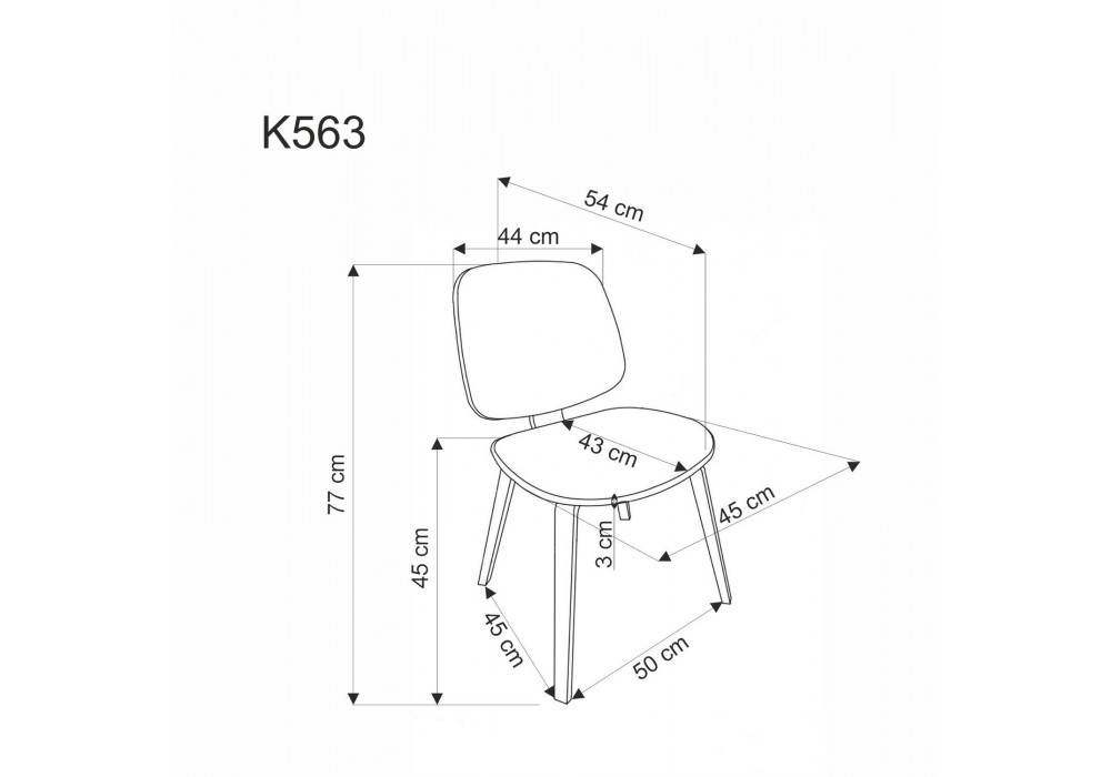 Стілець кухонний Halmar K563 горіх, сірий (V-CH-K/563-KR)