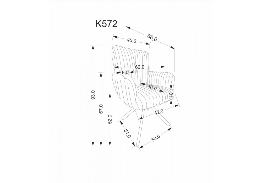 Стілець кухонний Halmar K572 чорний, сірий (V-CH-K/572-KR-POPIELATY)
