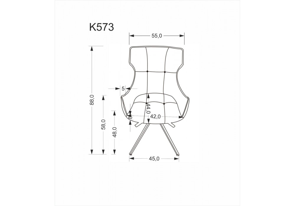 Стілець кухонний Halmar K573 чорний, сірий (V-CH-K/573-KR-POPIEL)