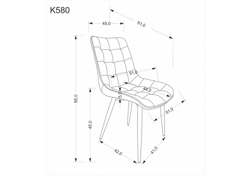 Стілець кухонний Halmar K580 чорний (V-CH-K/580-KR-CZARNY)