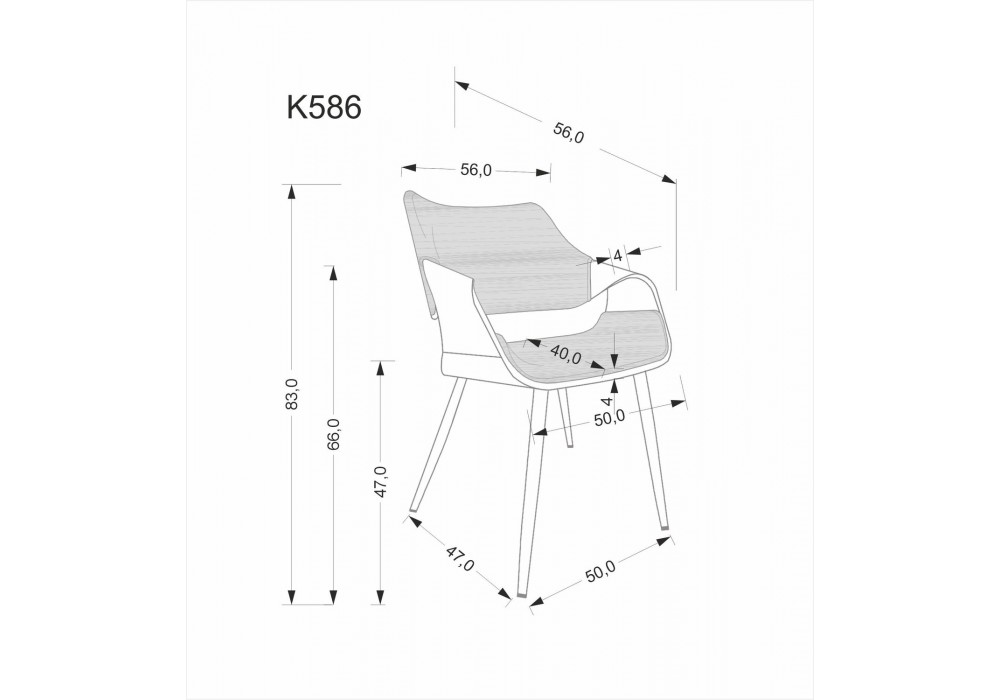 Стілець кухонний Halmar K586 чорний (V-CH-K/586-KR)