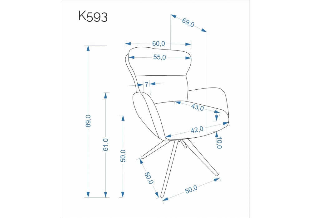Стілець кухонний Halmar K593 чорний, сірий (V-CH-K/593-KR-POPIELATY)