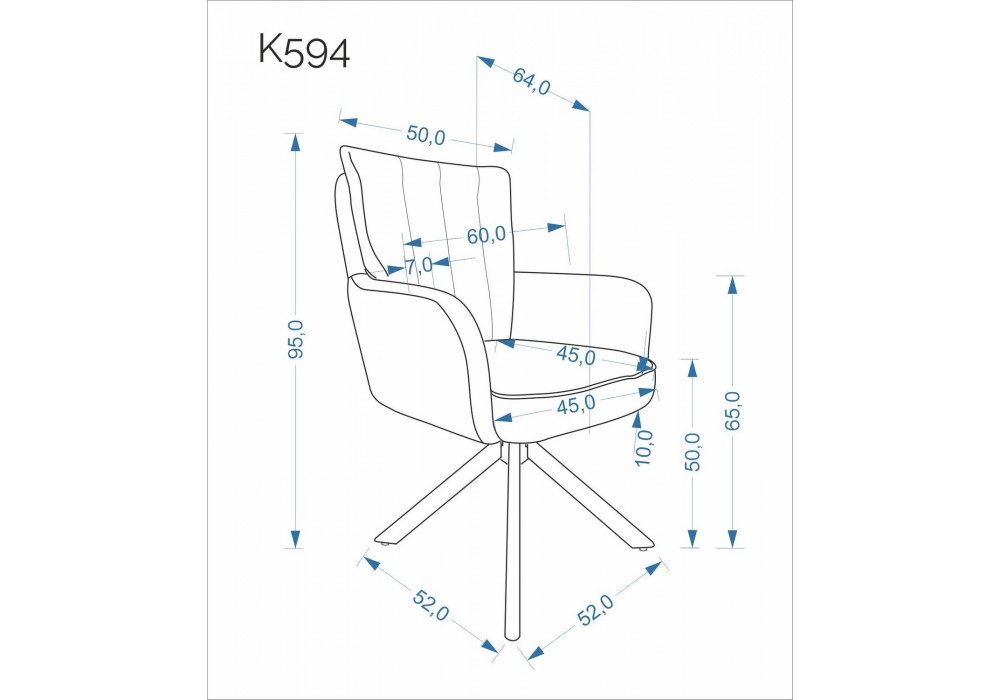 Стілець кухонний Halmar K594 натуральний, бежевий (V-CH-K/594-KR-J.BEŻOWY/D.NATURALNY)