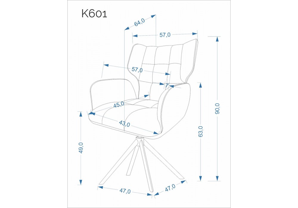 Стілець кухонний Halmar K601 чорний, сірий (V-CH-K/601-KR-POPIELATY)