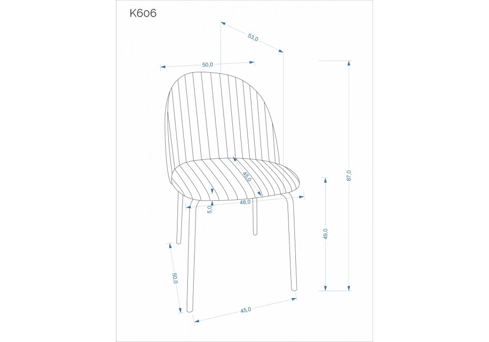 Стілець кухонний Halmar K606 CS кашемір, сірий (V-CH-K/606_CS-KR-J.POPIELATY)