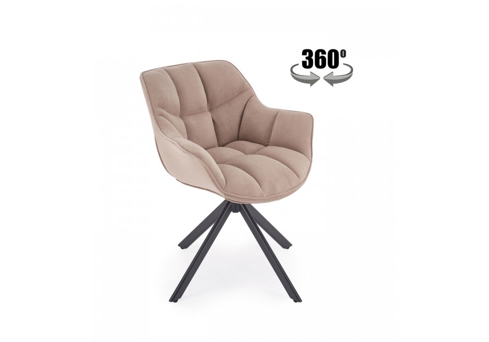 Стілець кухонний Halmar K610 чорний, бежевий (V-CH-K/610-KR-BEŻOWY)